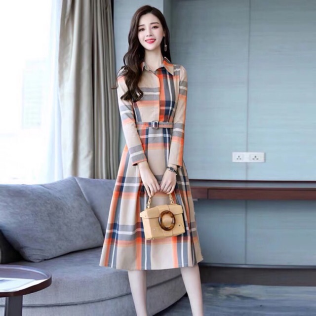 Đầm xoè sơ mi cao cấp.( Hàng nhập khẩu Hồng Kong)