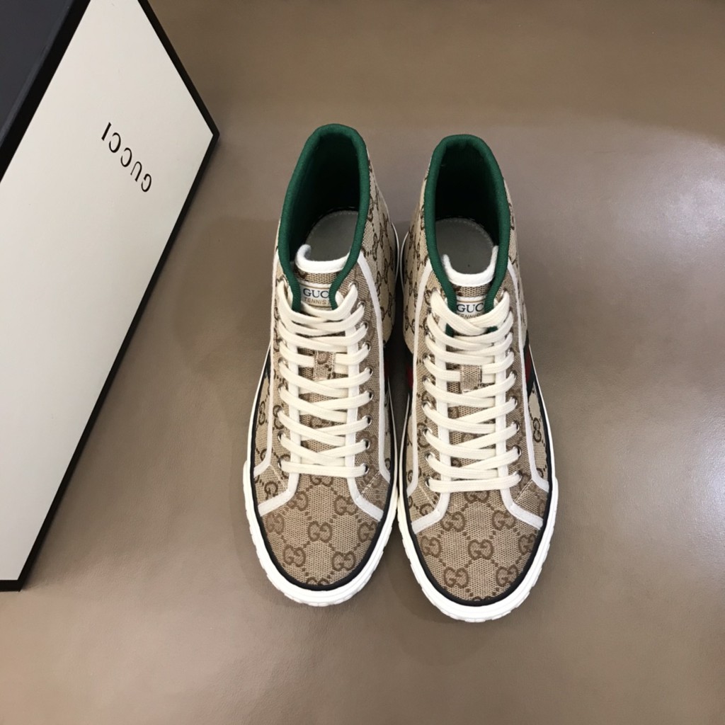 Giày thể thao nam cổ cao da thật GUCCI GG GC thiết kế trẻ trung và bắt mắt
