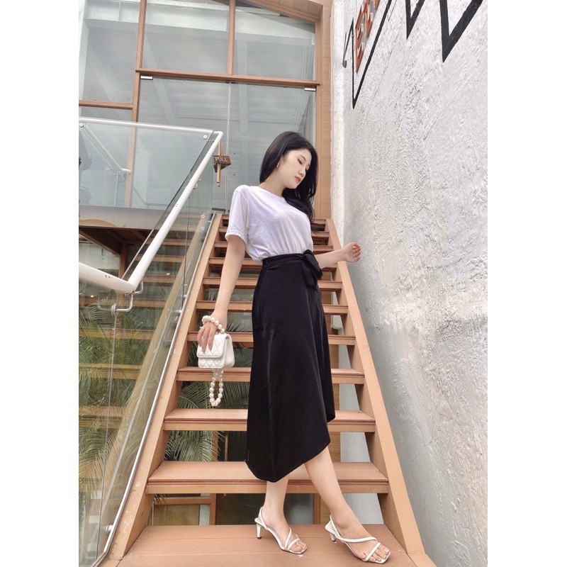 [ẢNH THẬT] Set áo Trắng + Chân váy cách điệu cực trend