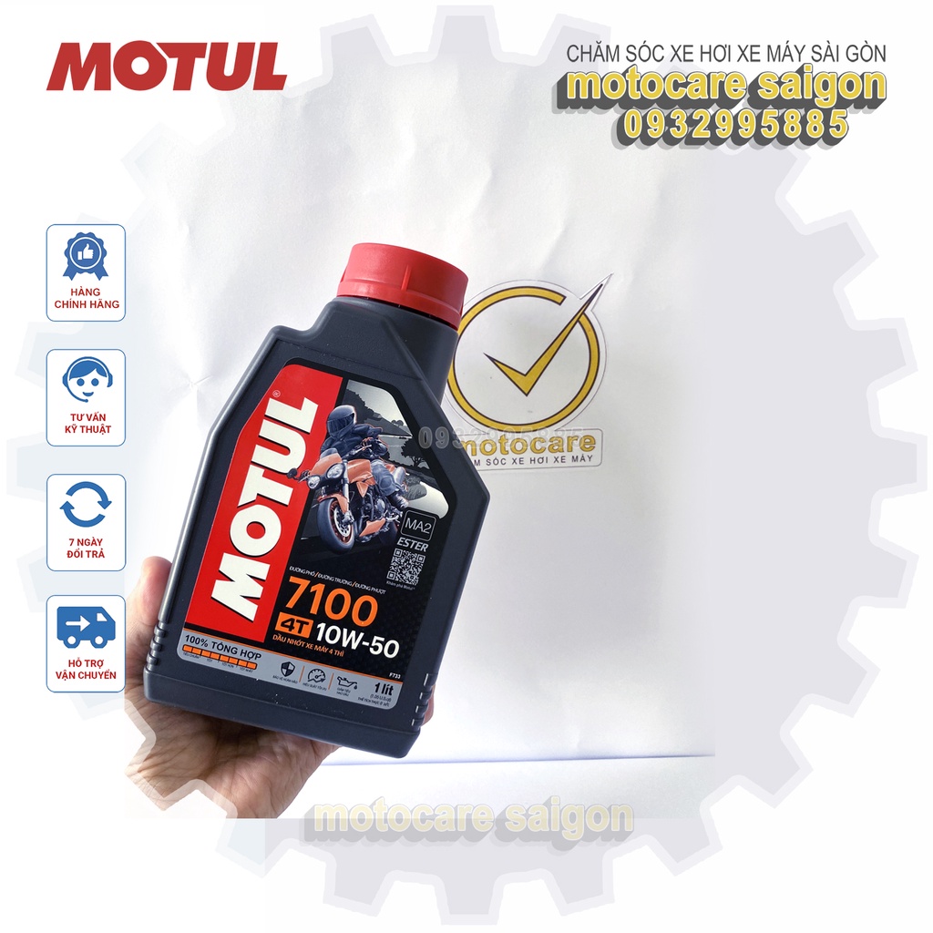 [Tặng Lọc Nhớt] Dầu nhớt tổng hợp 100% Motul 7100 4T 10W50 1L