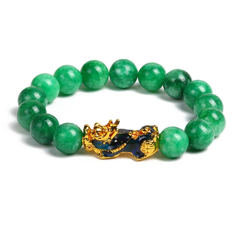 Vòng đá phong thủy mix tỳ hưu đổi màu theo nhiệt độ