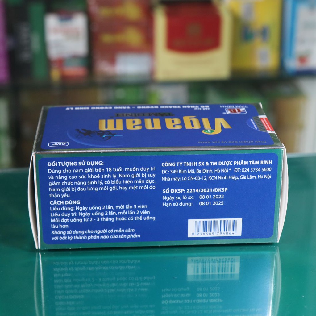 VIGANAM TÂM BÌNH – Hỗ trợ bổ thận tráng dương, đại bổ nguyên khí, giảm tiểu đêm do thận yếu (48 Viên)