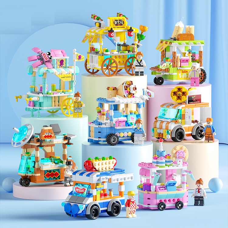 Bộ đồ chơi lắp ráp công trình đường phố mini thiết kế đa dạng cho bé