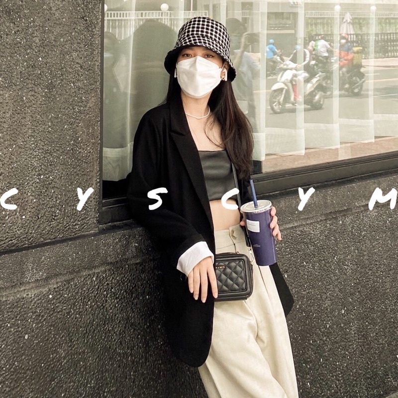 Áo croptop da 2 dây + nơ thắt -