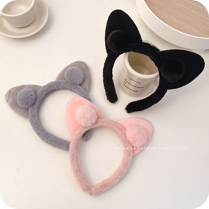 Băng Đô Tai Mèo Vải Cotton Dễ Thương Phong Cách Hàn Quốc