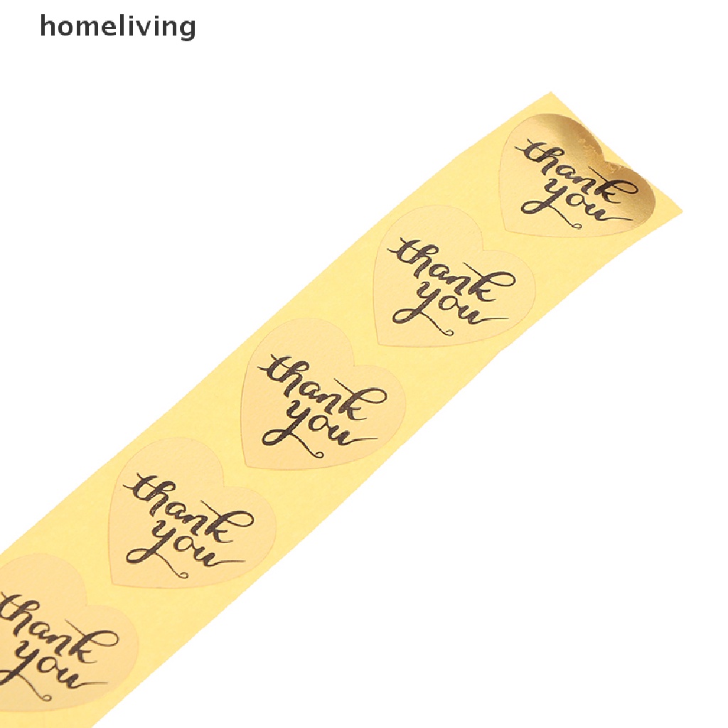 500 Miếng dán chữ Thank You hình trái tim màu vàng dùng để trang trí tiệc cưới