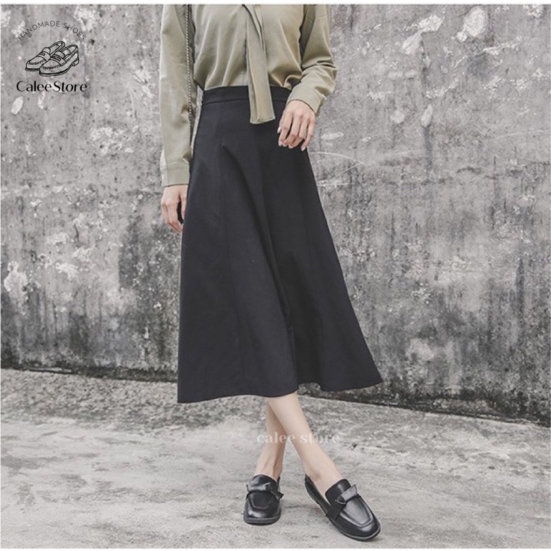 Giày Loafer Moca Nữ Quai Nơ Đế 2,5cm Có Sẵn Màu Đen Nâu