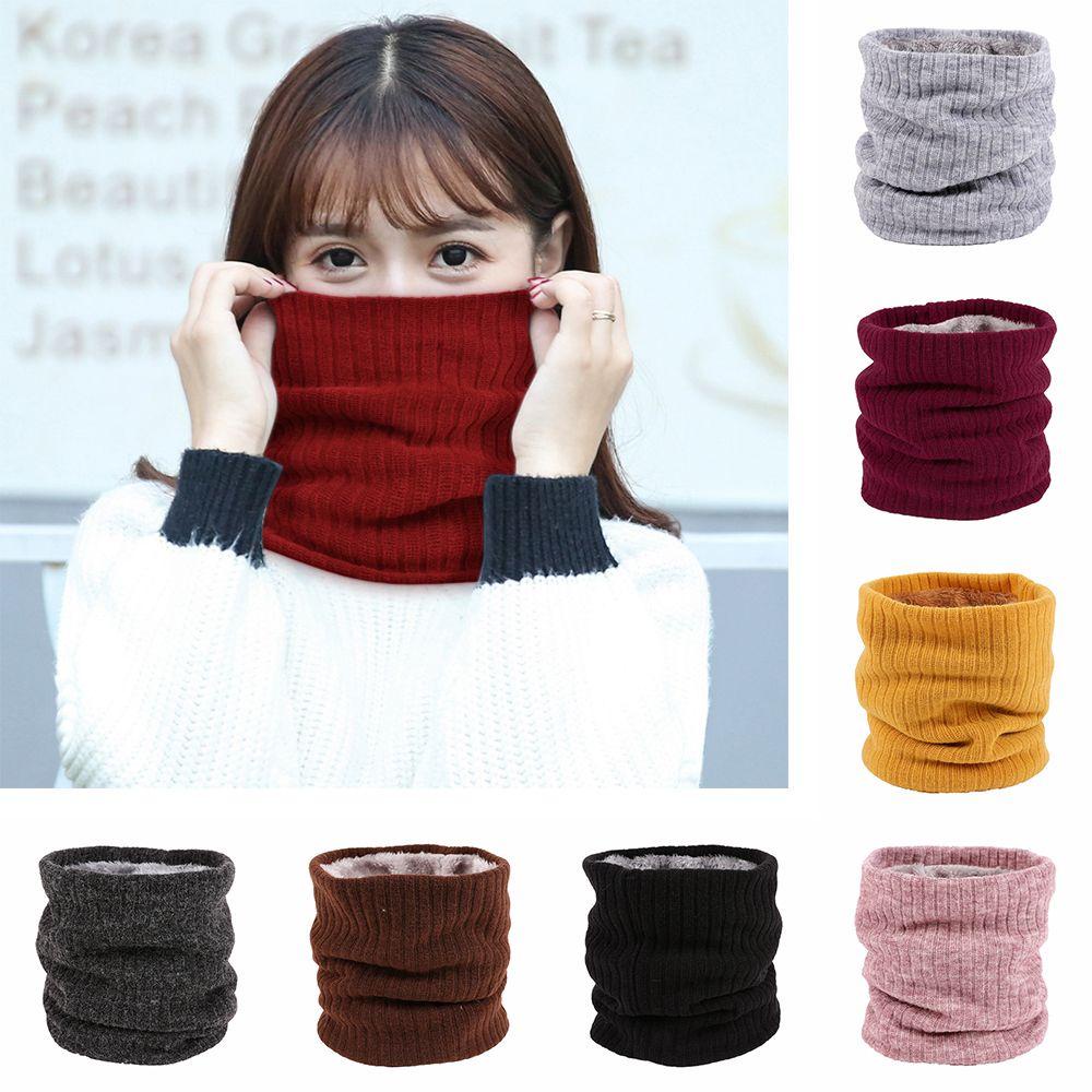 Khăn Choàng Cổ Dệt Kim Hai Lớp Vải Lông Cừu Mềm Mại Dày Dặn