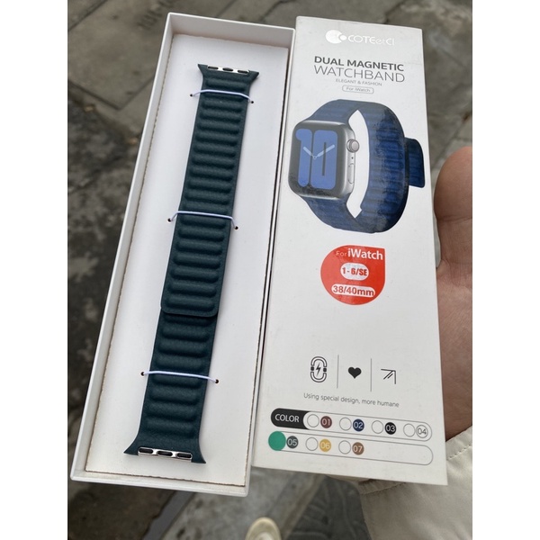 Dây da dính nam châm Chính Hãng COTEetCI Cao cấp Learther Link Apple Watch Series 6 , Watch SE , All Series