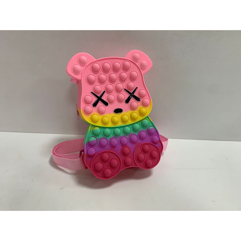 Balo Popit Silicon Cho Bé Mầm Non Hình Gấu Và Pikachu Dễ Thương