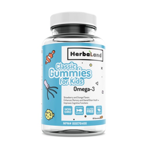 HERBALAND'S CLASSIC GUMMIES FOR KID OMEGA-3 Bổ Sung Omega-3 Giúp Phát Triển Trí Não, Mắt, Tăng Cường Trí Nhớ 60 Viên