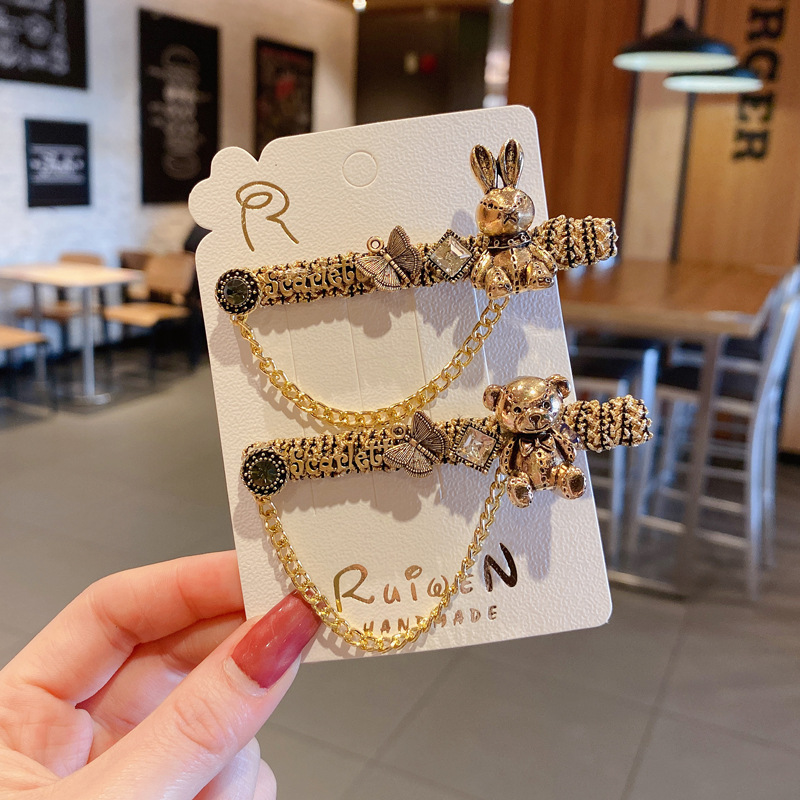 Kẹp Tóc Kim Loại Hình Gấu Xinh Xắn Cho Nữ