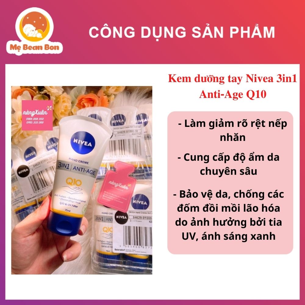 Kem NIVEA Q10 Hand Creme 3in1 Anti-Age 75ml Đức dưỡng da tay