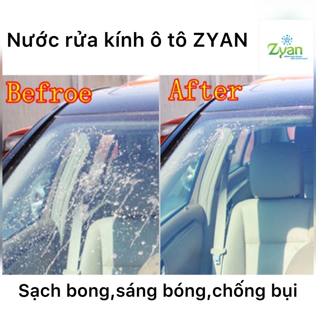 Nước Rửa Kính Ô Tô Hữu Cơ Chuyên Dụng Zyan-Hương Bạc Hà Thơm Mát