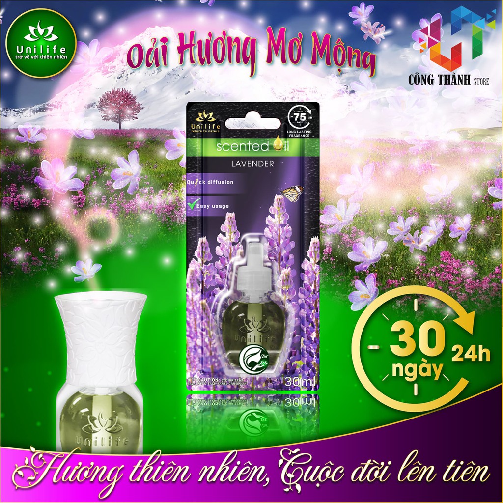 Tinh dầu Lavender nguyên chất ❄chai 30ml❄ tinh dầu thiên nhiên hoa Oải Hương nguyên chất Unilife - CHÍNH HÃNG