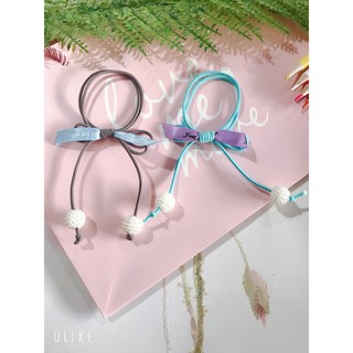 Cột tóc nơ dáng dài kèm hạt