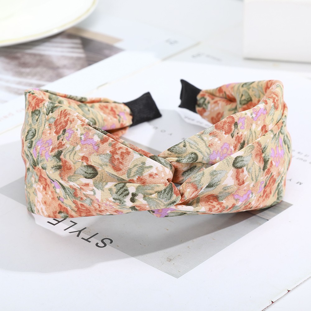 Băng Đô Cài Tóc In Họa Tiết Phong Cách Retro Hàn Quốc Dành Cho Nữ