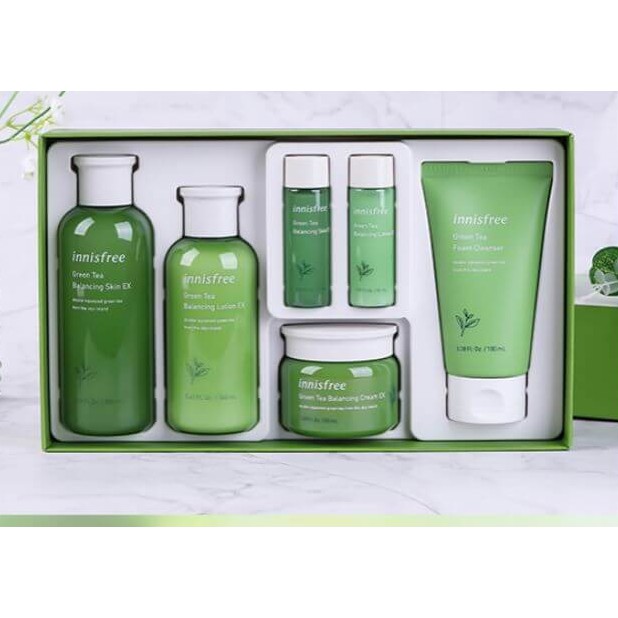 Bộ Dưỡng Trà Xanh Phục Hồi Da Mụn Innisfree Green Tea Balancing Skin Care Trio Set EX | BigBuy360 - bigbuy360.vn