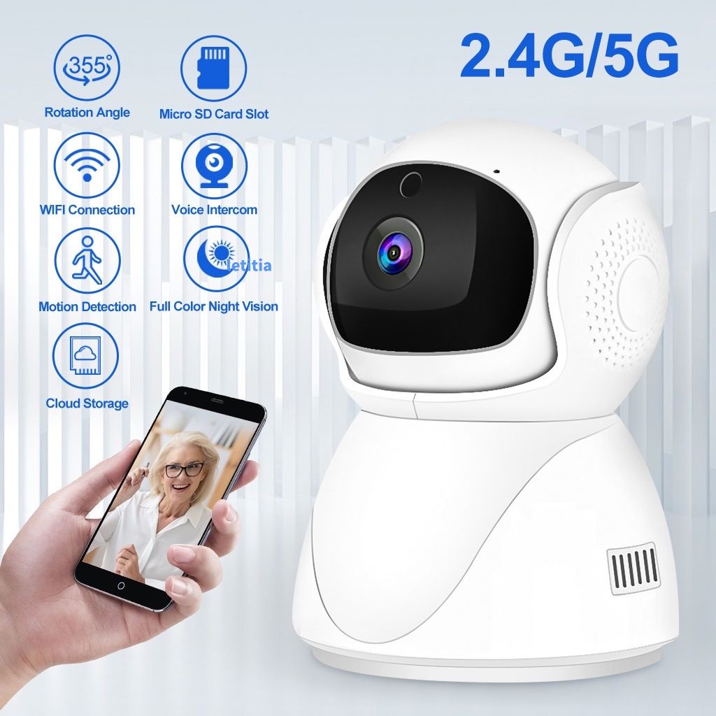 Camera 5G / 2.4G băng tần kép 2MP 1080P trong nhà PTZ xoay 360 độ không dây WIFI CCTV IP