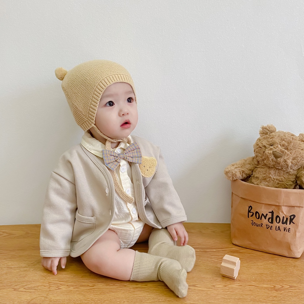 Áo Khoác cardigan Dệt Kim In Hình Đầu Gấu Dễ Thương Thời Trang Xuân Thu Cho Nam Và Nữ