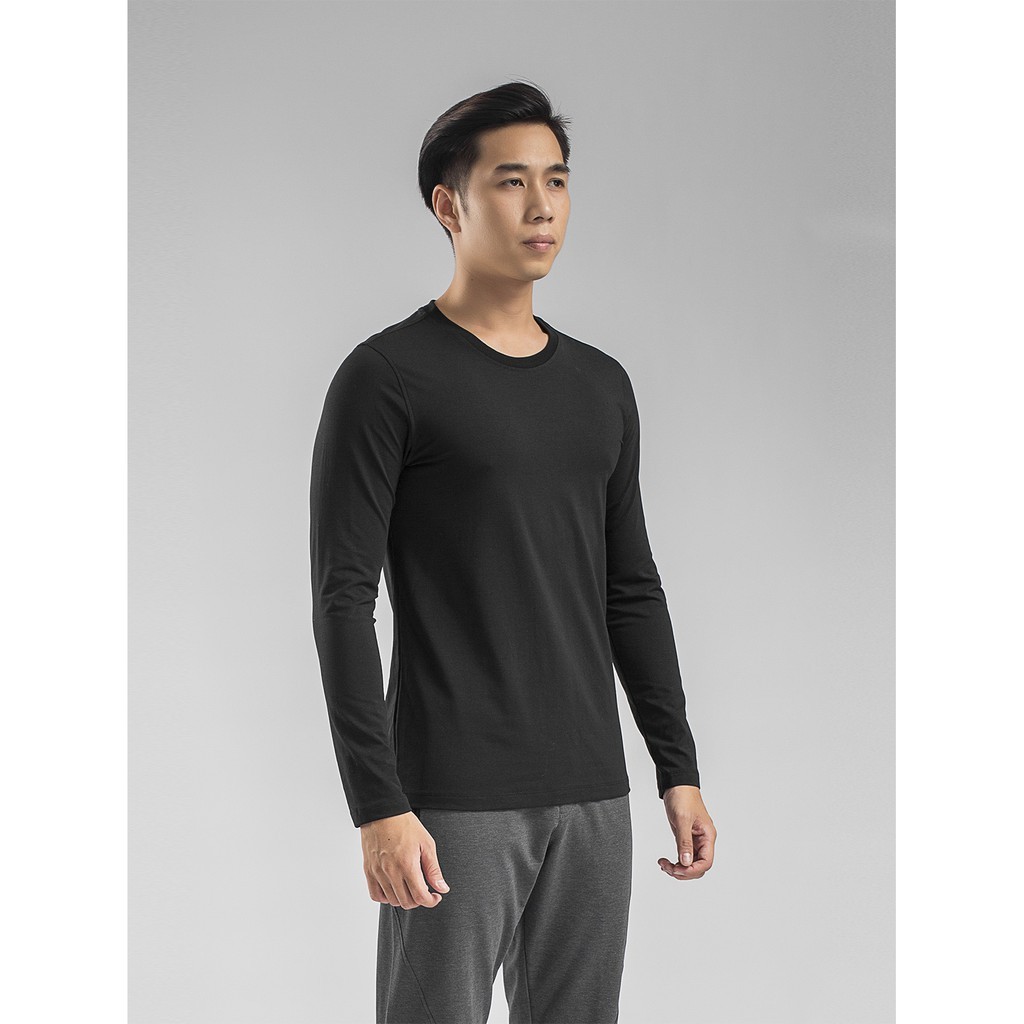 Áo thun dài tay, áo thu đông, cổ tròn nam⚡ARISTINO⚡ màu trắng,mềm mại, dễ chịu, thoáng mát, thấm hút mồ hôi-ALT006W8 | BigBuy360 - bigbuy360.vn