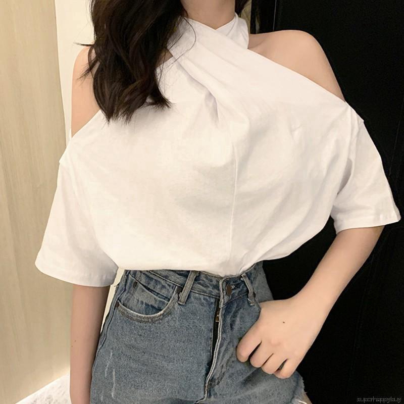 Áo trễ vai tay ngắn quyến rũ cho nữ