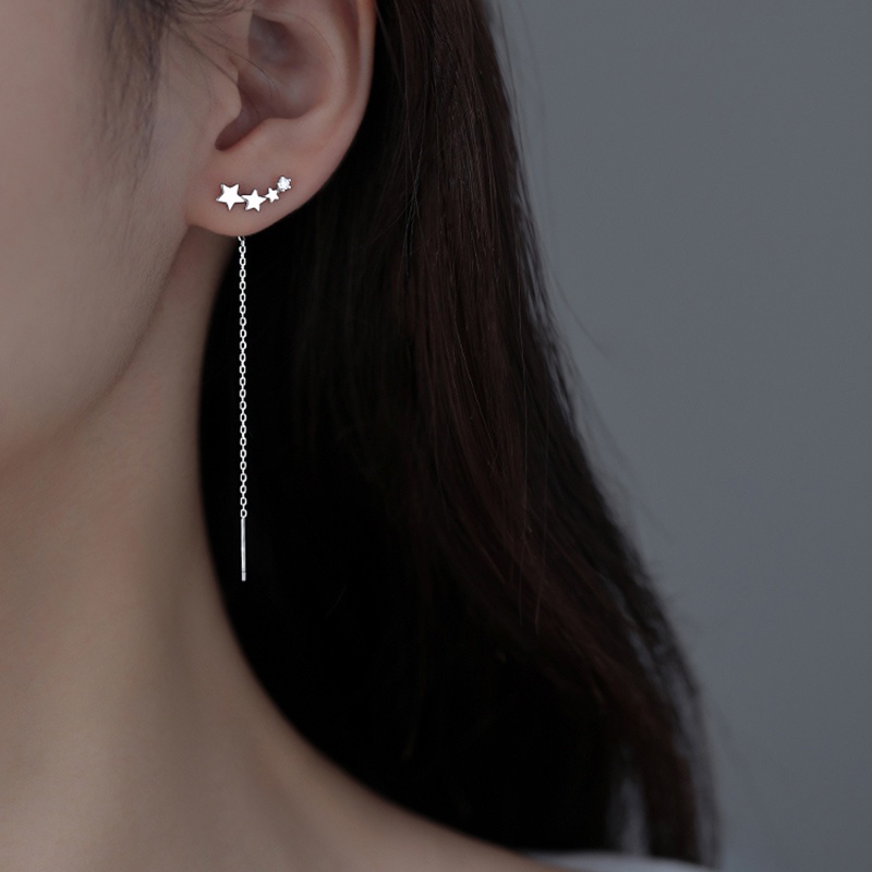 Đôi Bông Tai Dáng Rơi Họa Tiết Ngôi Sao Đính Đá Thời Trang Cho Nữ