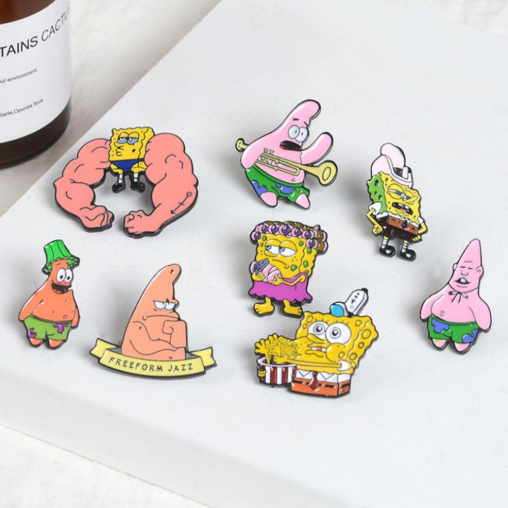 BSUNS Ghim Cài Áo Kim Loại Hình SpongeBob Dễ Thương