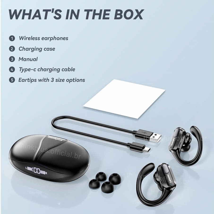 Lenovo XT80 Tai nghe thể thao bluetooth 5.3 không dây HiFi có mic