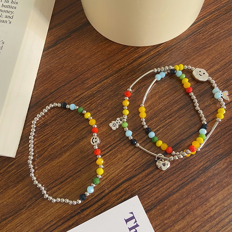 Vòng Tay Chuỗi Hạt Nhiều Màu Phong Cách Hàn Quốc Cổ Điển Thời Trang