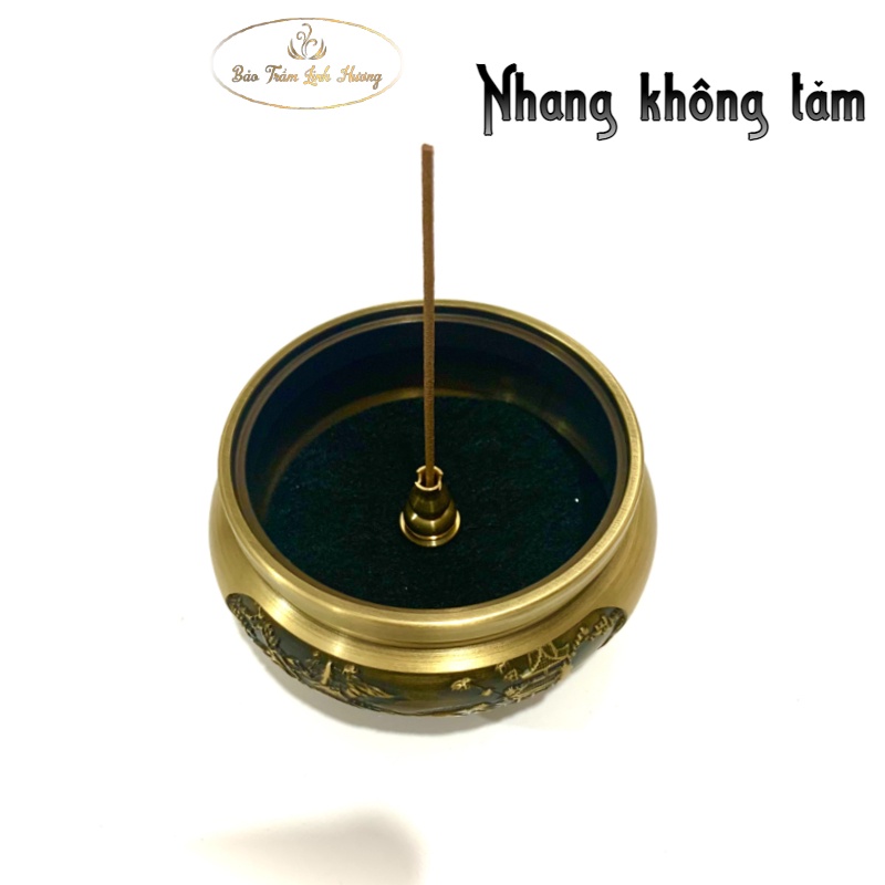 Lư Đồng Xông Nụ Trầm - BẢO TRẦM LINH HƯƠNG Đỉnh Đốt Nhang Đồng Đúc Nguyên Khối Đồ Thờ Cúng Phong Thủy - Quà Tặng