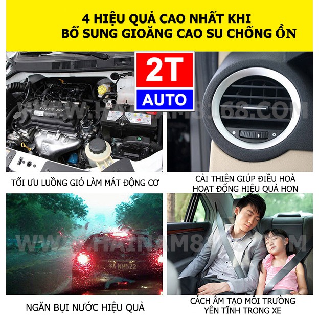 5M GIOĂNG CAO SU CHỐNG ỐN THẾ HỆ MỚI CHO Ô TÔ XE HƠI, RON LẮP TẤT CẢ CÁC VỊ TRÍ TRÊN XE:   SKU:239