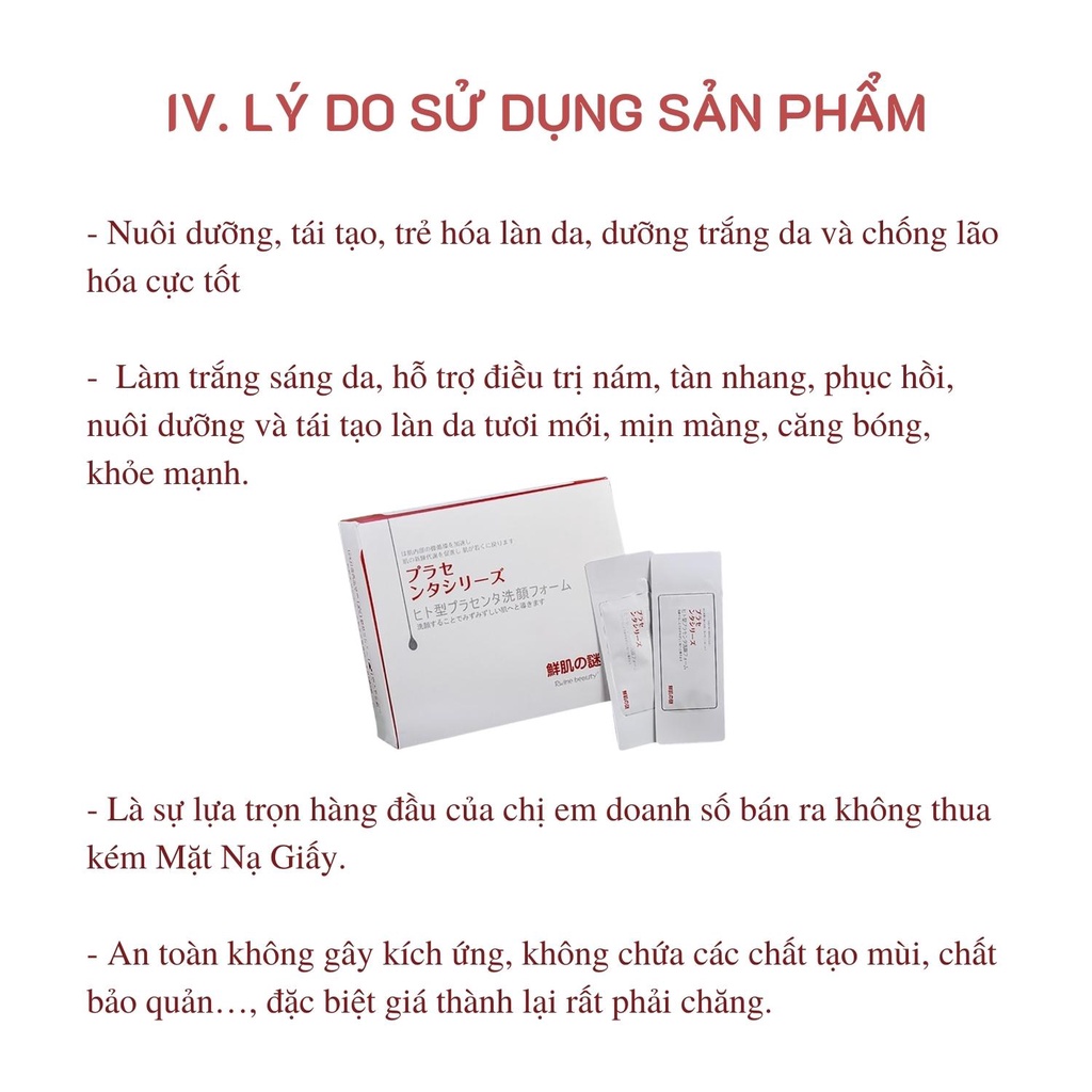 Mặt nạ ủ trắng nhau thai Nhật Bản, Mặt nạ trắng da, dưỡng ẩm - Sản phẩm chính hãng