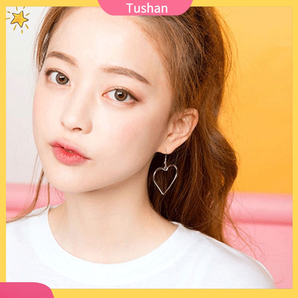 Hoa tai dáng dài hình trái tim xinh xắn cho nữ