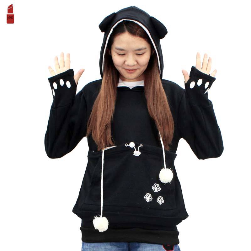 【COD】 Women Dog Cat Hoodies Sweatshirt With Cuddle Pouch Casual Kangaroo Pullover Tops | BigBuy360 - bigbuy360.vn