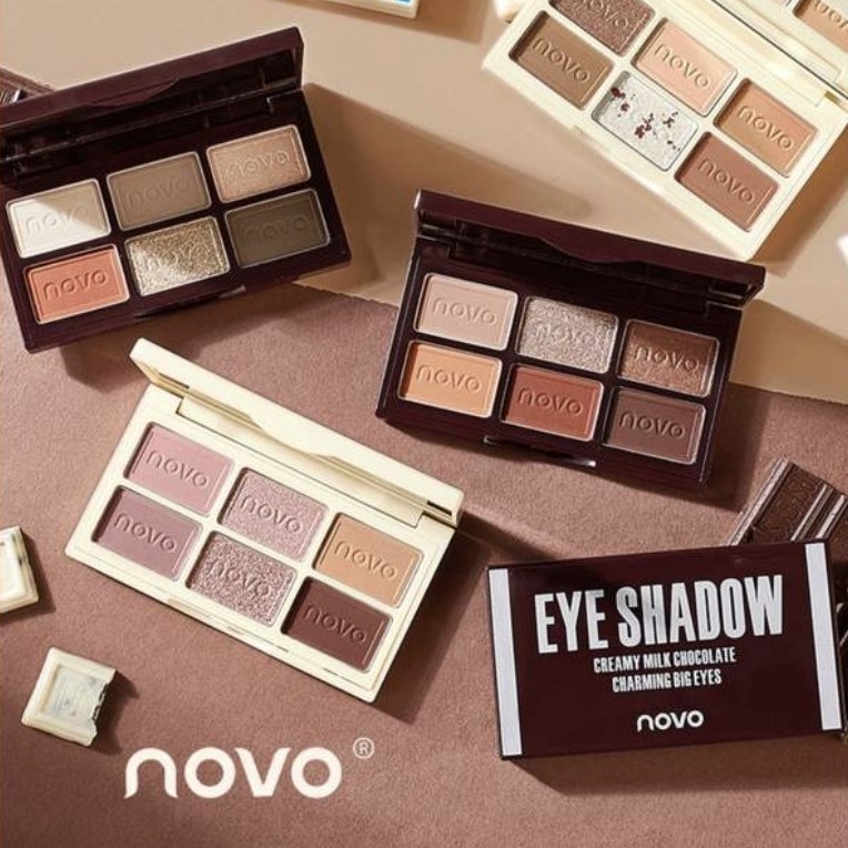 Bảng phấn mắt 6 màu NOVO xinh xắn Creamy Milk Chocolate Charming Big Eyes NOVO43 | BigBuy360 - bigbuy360.vn