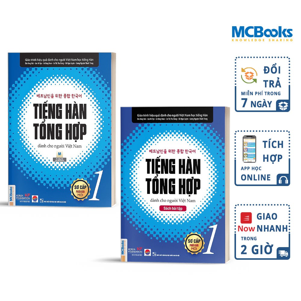 Sách - Combo Tiếng Hàn Tổng Hợp Dành Cho Người Việt Nam - Sơ Cấp 1 ( Giáo Trình + Sách Bài Tập) - Kèm App Online