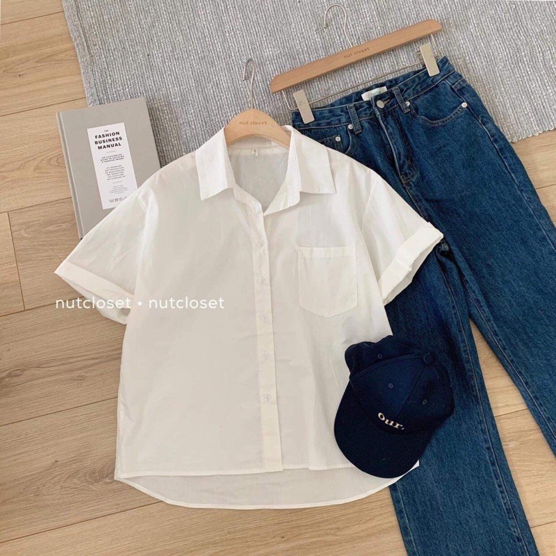 [Mã WASKT304 giảm 15% tối đa 30K đơn 99K] Áo sơ mi cộc tay túi ngực_A0151 | BigBuy360 - bigbuy360.vn