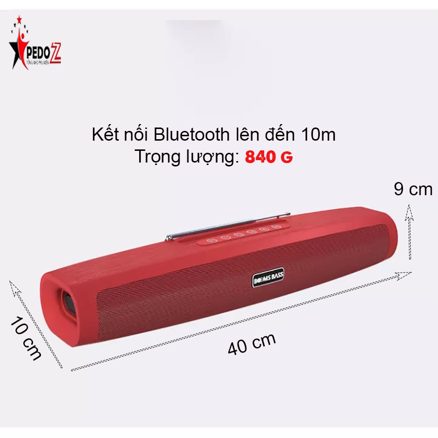 Loa Bluetooth  BOOMS BASS L1 siêu trầm mạnh mẽ - Loa Bluetooth L1 hỗ trợ thẻ nhớ,FM,audio 3.5mm - có quà tặng