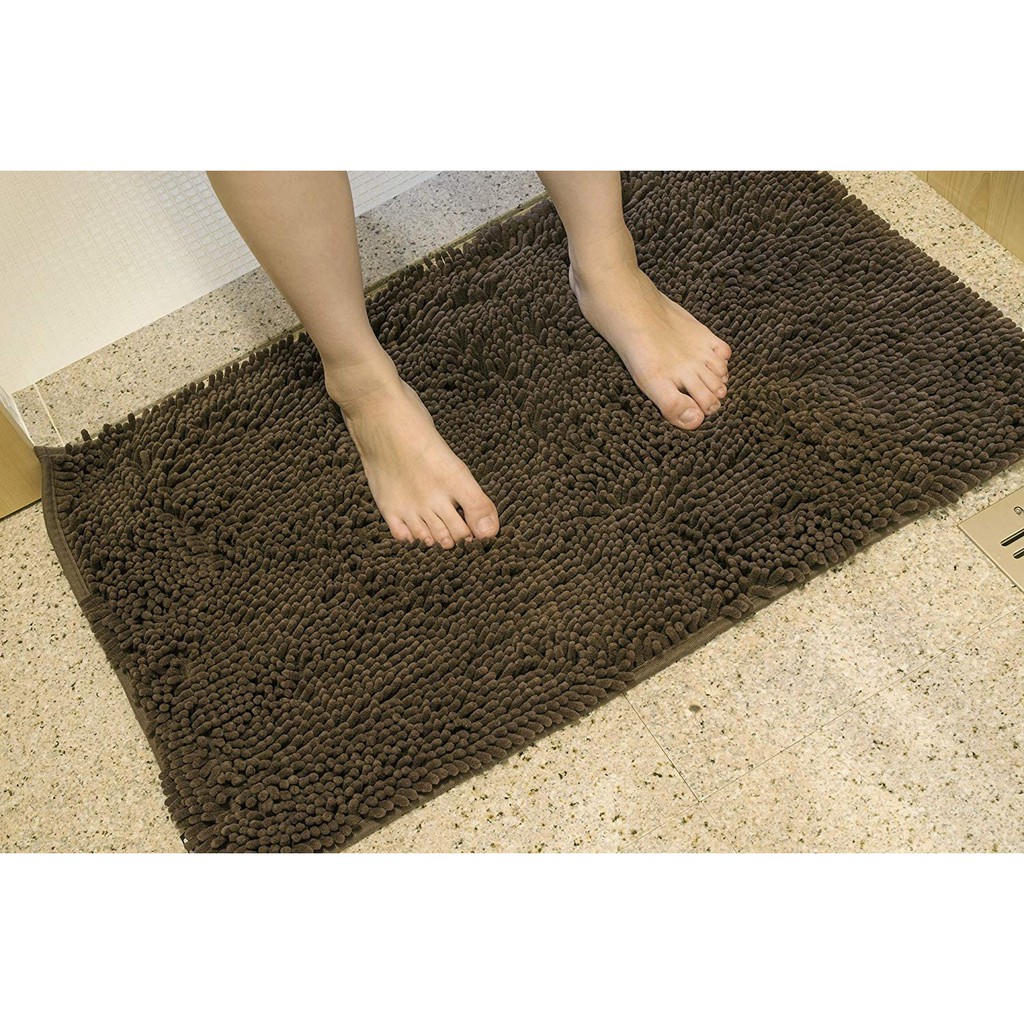 01 THẢM CHÙI CHÂN NHÀ TẮM CAO CẤP SUSU- SỢI MICROFIBER SIÊU THẤM HÚT-CONDOR- KÍCH THƯỚC 50X80CM-MÀU NÂU, ĐEN TUYỀN