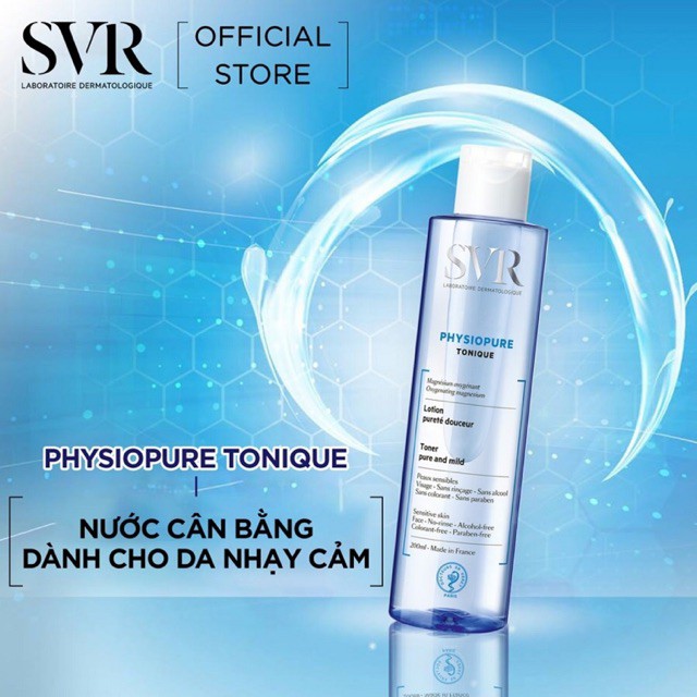 Nước cân bằng và làm sạch da SVR Physiopure Tonique – 200ml không cần rửa lại với nước, dành cho da nhạy cảm