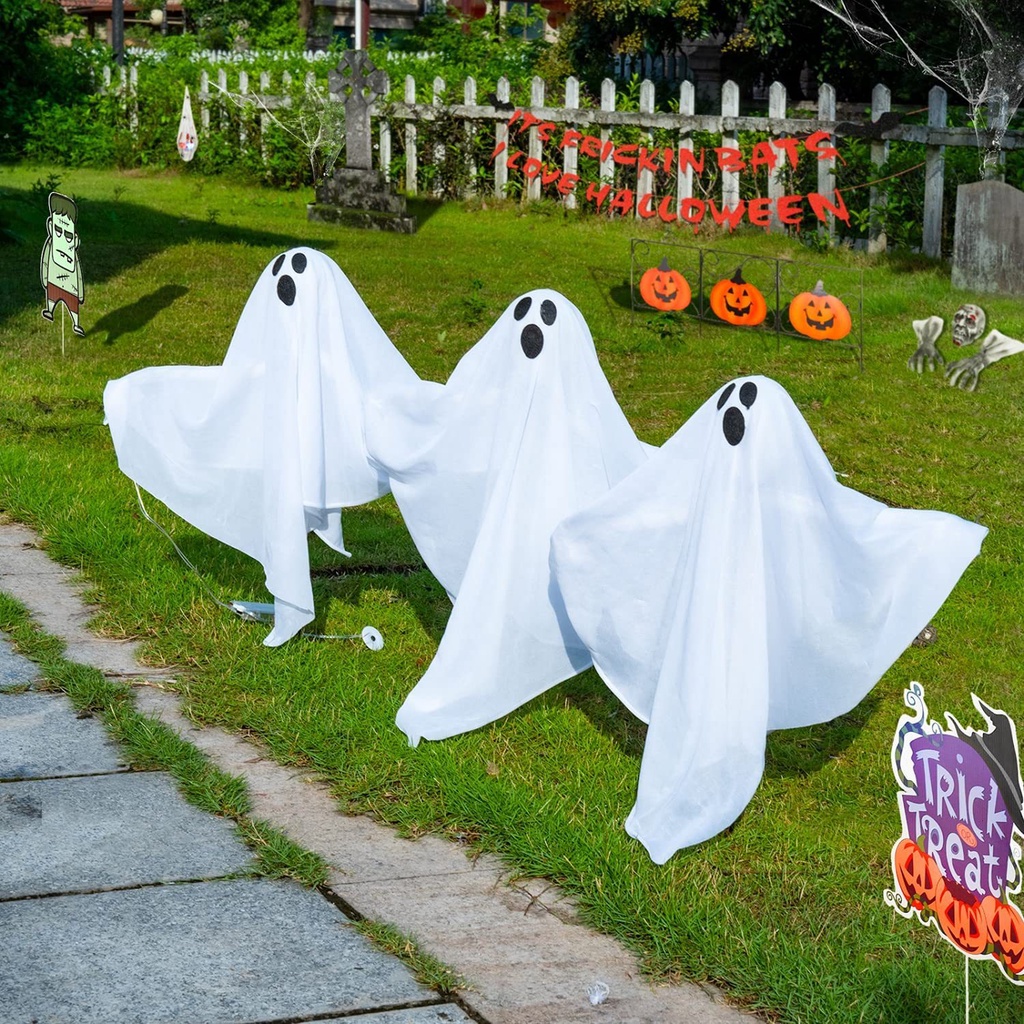 Cành Cây Cỏ Nhân Tạo Hình Ma Có Đèn LED Phát Sáng Trang Trí Halloween
