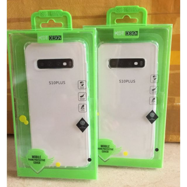 Ốp lưng dẻo K&amp;T Desing cho Samsung S10 Plus trong suốt ( Full hộp )