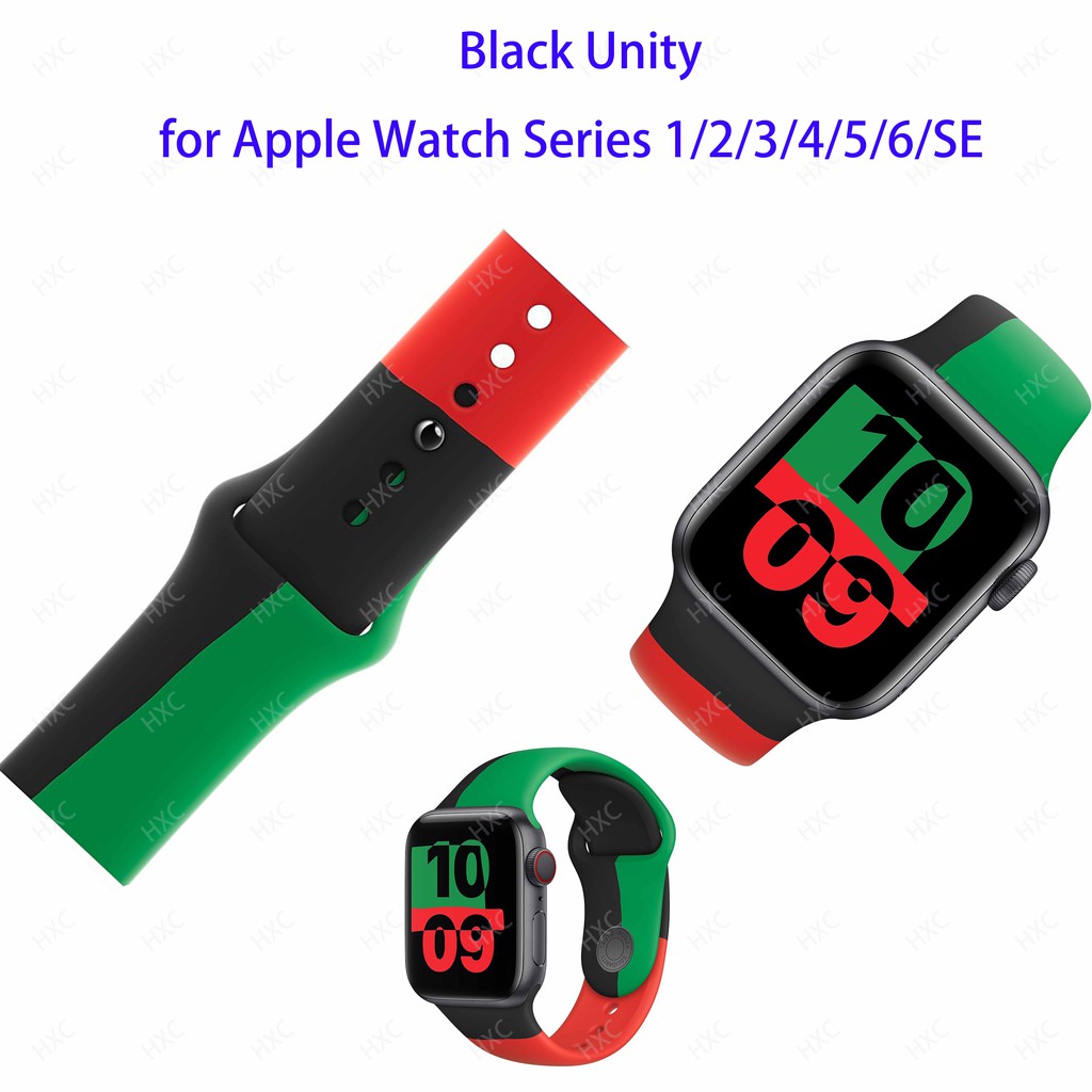 Black Unity Strap， Dây đeo Apple Watch 38/40MM 42/44MM cho Series 1/2/3/4/5/6/SE