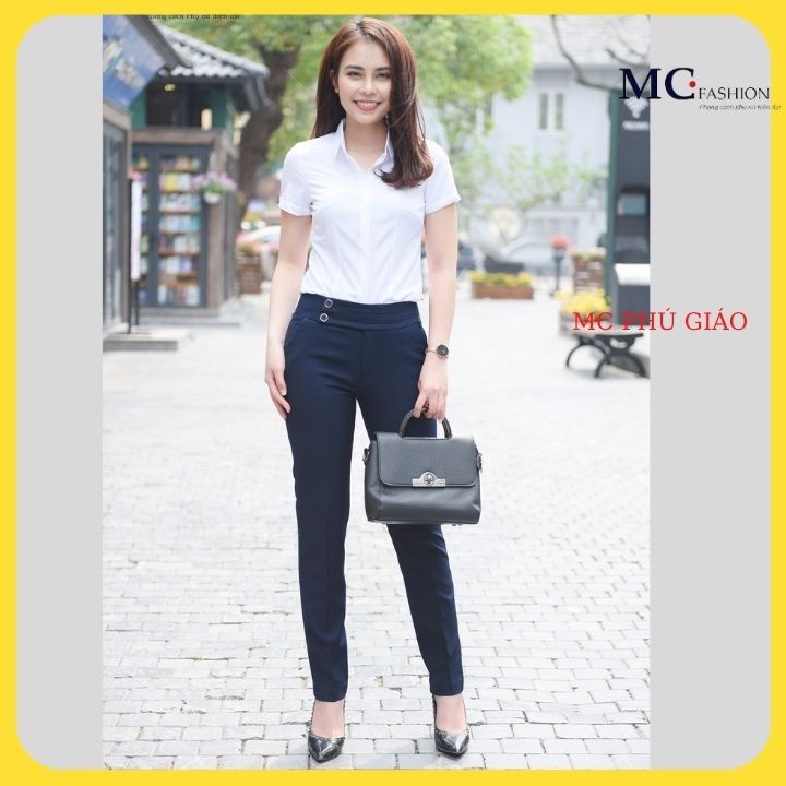 Quần Âu Nữ Công Sở Mc Fashion Ống Đứng Lưng Cao Không Nhăn Không Xù Có 2 Màu  Q0285