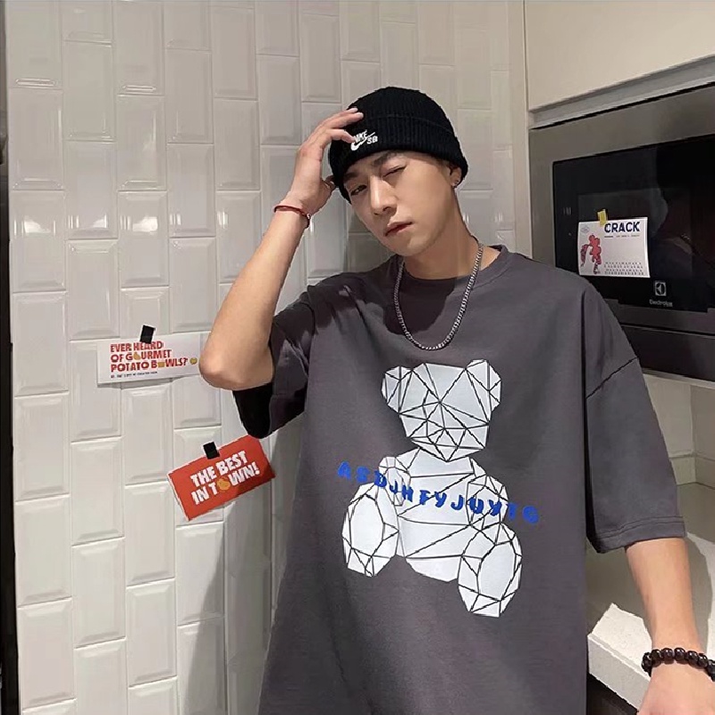 Áo Thun Tay Ngắn Dáng Rộng In Họa Tiết Hoạt Hình Phong Cách Nhật Bản Thời Trang Mùa Hè Cho Nam Và Nữ