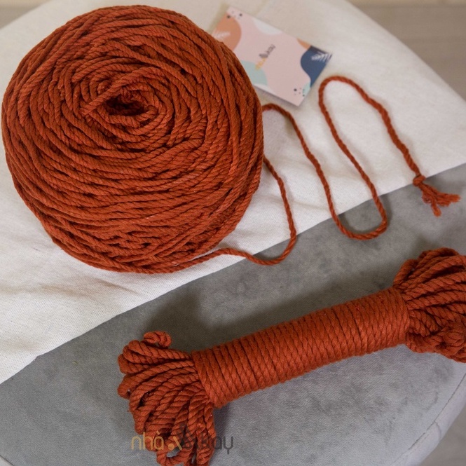 Dây thừng cotton làm macrame, 5 mm, full color, mềm, mịn, mượt, giá tốt, 200 gramm,500gram,1kg