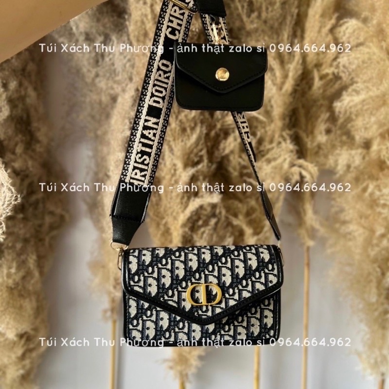 Túi đeo chéo, túi bì thư thổ cẩm dây chữ bản to tặng kèm túi nhỏ (cam kết hàng chuẩn ảnh)