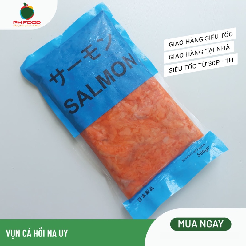 - Vụn Cá Hồi Bao Xanh Xuất Nhật - 1Kg 2 Túi Hút Chân Không
