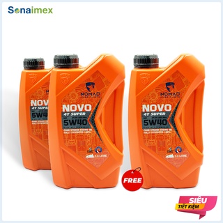 [Combo] 2 Chai Nhớt NOMAD NOVO 5W40 SN MA2 1.3 Lít (Dubai) Cho Xe Số, Xe Côn Tay Raider, Satria.. Tặng 1 Chai Cùng Loại